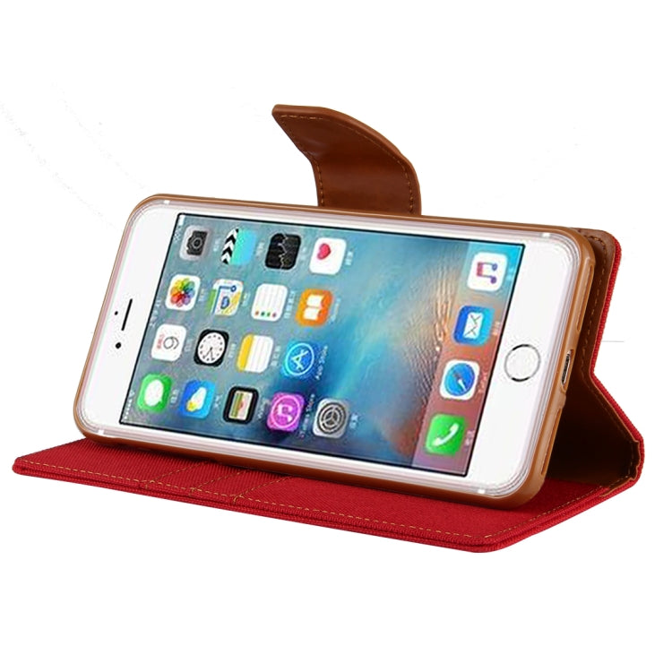 GOOSPERY CANVAS DIARY for iPhone 8 Plus & 7 Plus   Canvas Texture Horizontal Flip Leather Case with Card Slots & Wallet & Holder
