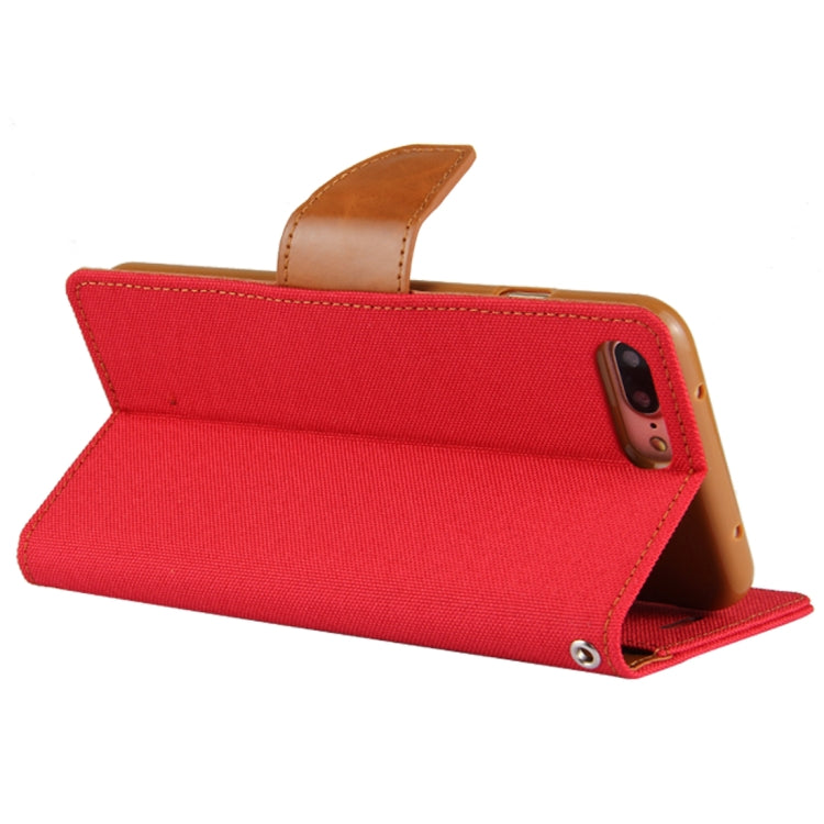 GOOSPERY CANVAS DIARY for iPhone 8 Plus & 7 Plus   Canvas Texture Horizontal Flip Leather Case with Card Slots & Wallet & Holder