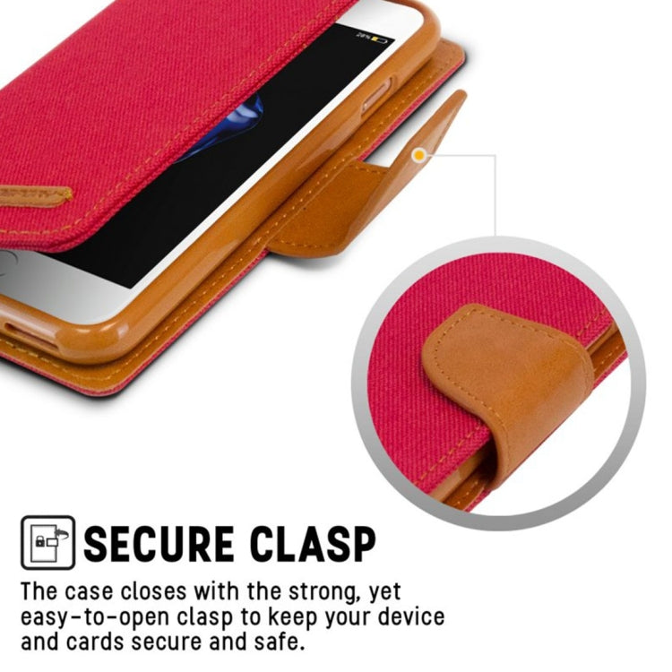 GOOSPERY CANVAS DIARY for iPhone 8 Plus & 7 Plus   Canvas Texture Horizontal Flip Leather Case with Card Slots & Wallet & Holder