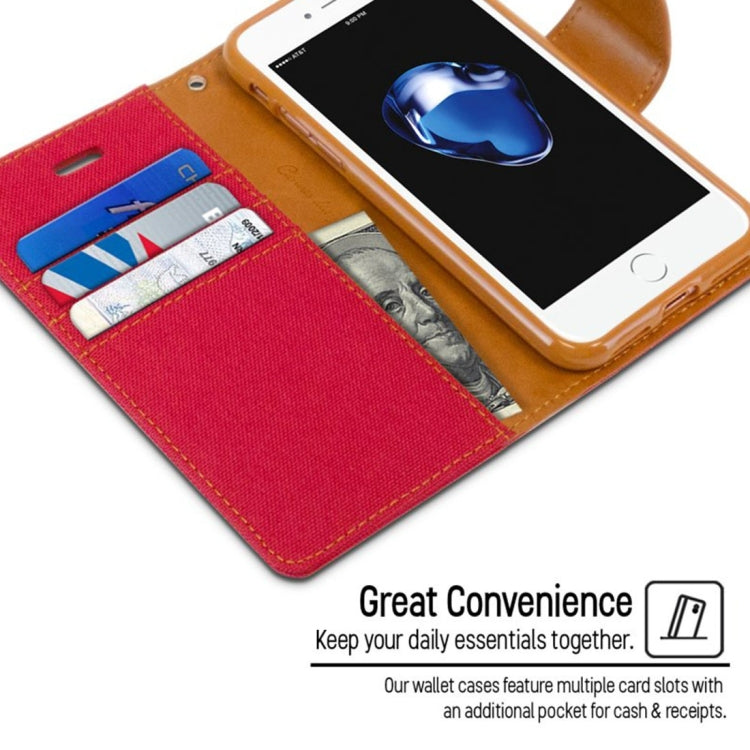 GOOSPERY CANVAS DIARY for iPhone 8 Plus & 7 Plus   Canvas Texture Horizontal Flip Leather Case with Card Slots & Wallet & Holder