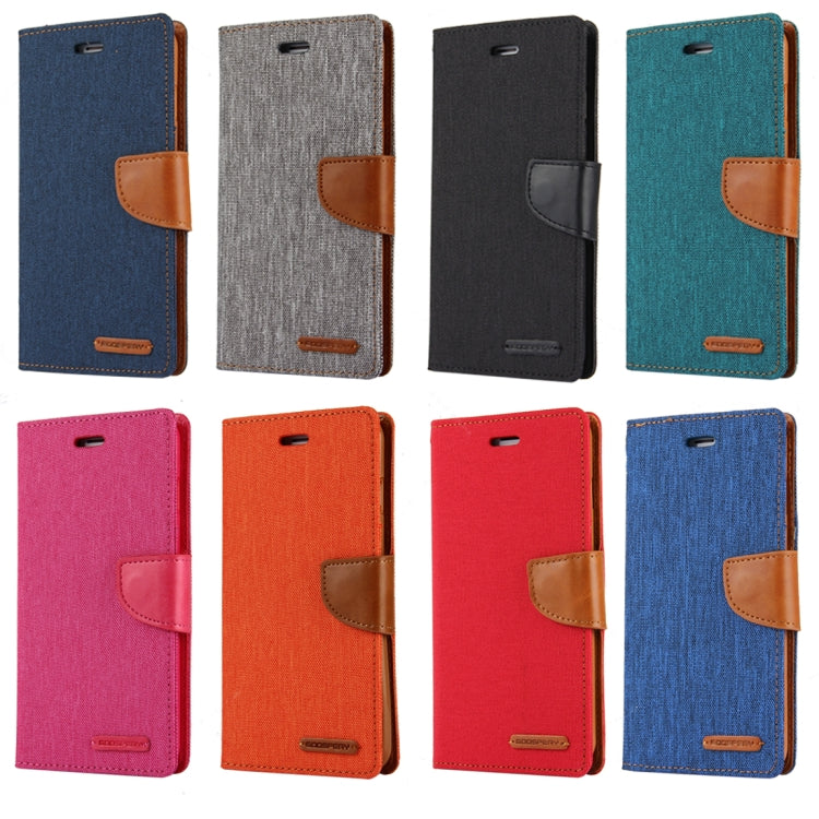 GOOSPERY CANVAS DIARY for iPhone 8 Plus & 7 Plus   Canvas Texture Horizontal Flip Leather Case with Card Slots & Wallet & Holder