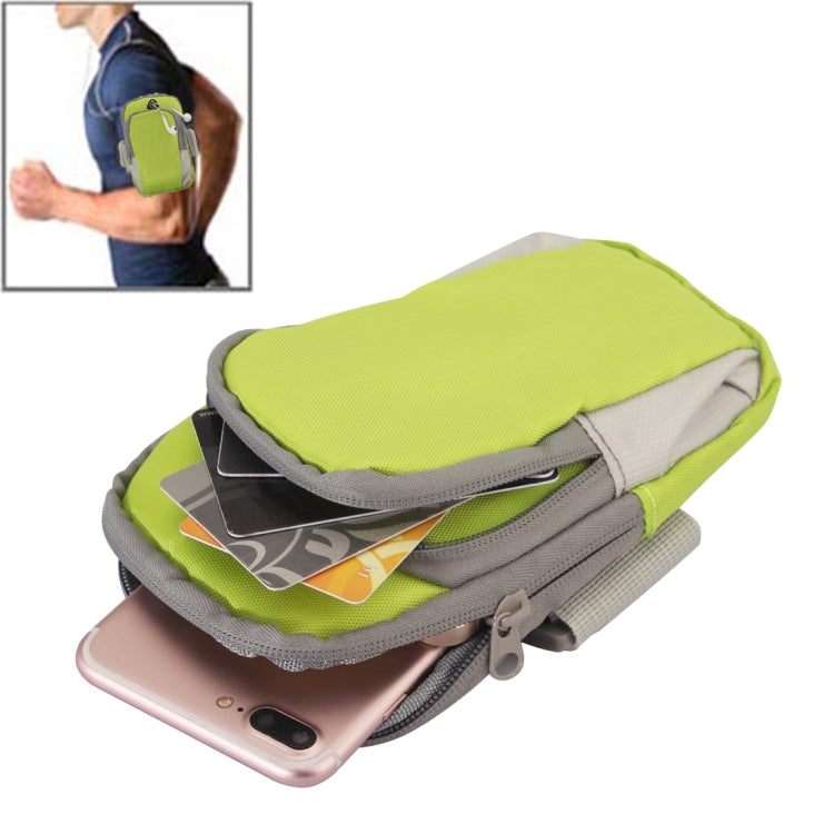 Universal Zipper Double Bag Multi-functional Sport Arm Case with Earphone Hole for iPhone X , iPhone, Samsung, HTC, Sony, Lenovo, Huawei, Xiaomi and other Smartphones, Internal Size: 17.5x10x3cm
