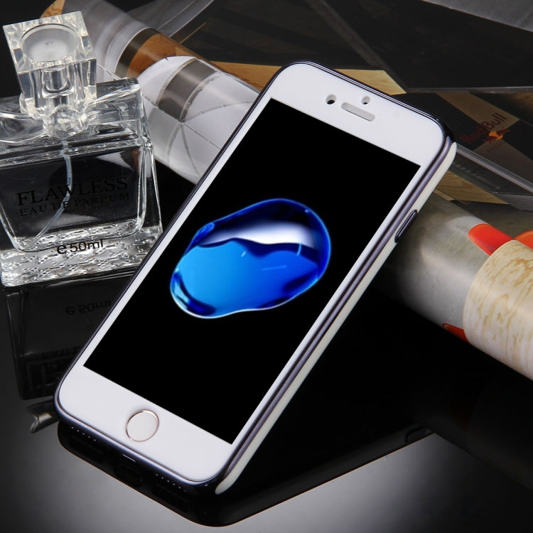 For iPhone 8 Plus & 7 Plus   360 Degree Shockproof Detachable Electroplating TPU + PC Combination Protective Case with White PC Cover
