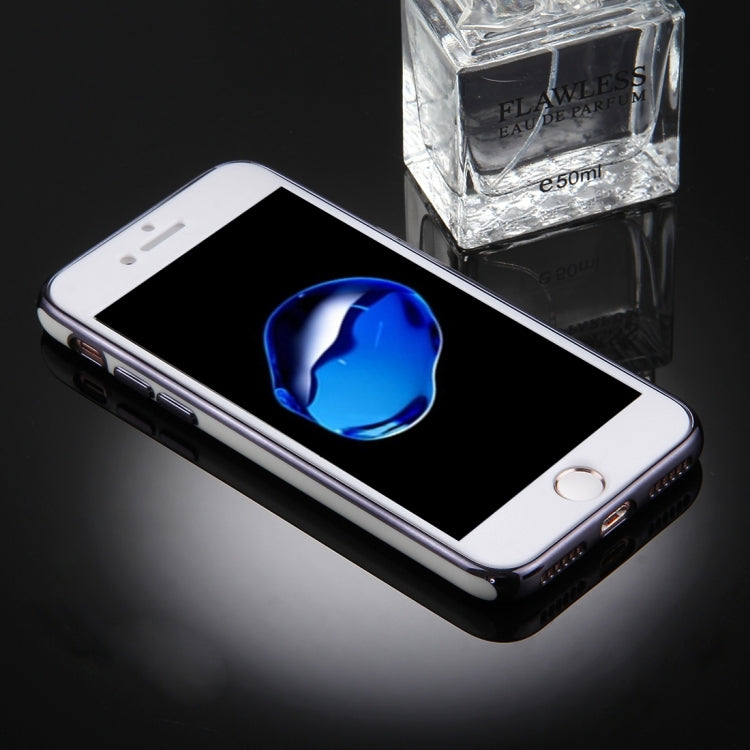 For iPhone 8 Plus & 7 Plus   360 Degree Shockproof Detachable Electroplating TPU + PC Combination Protective Case with White PC Cover