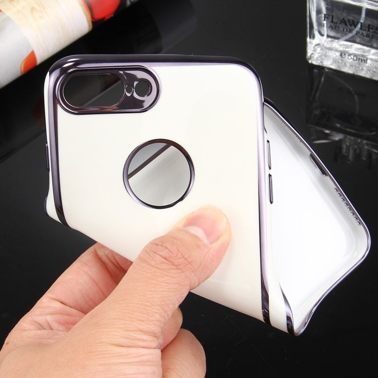 For iPhone 8 Plus & 7 Plus   360 Degree Shockproof Detachable Electroplating TPU + PC Combination Protective Case with White PC Cover