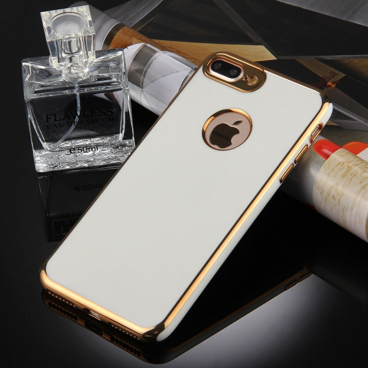 For iPhone 8 Plus & 7 Plus   360 Degree Shockproof Detachable Electroplating TPU + PC Combination Protective Case with White PC Cover