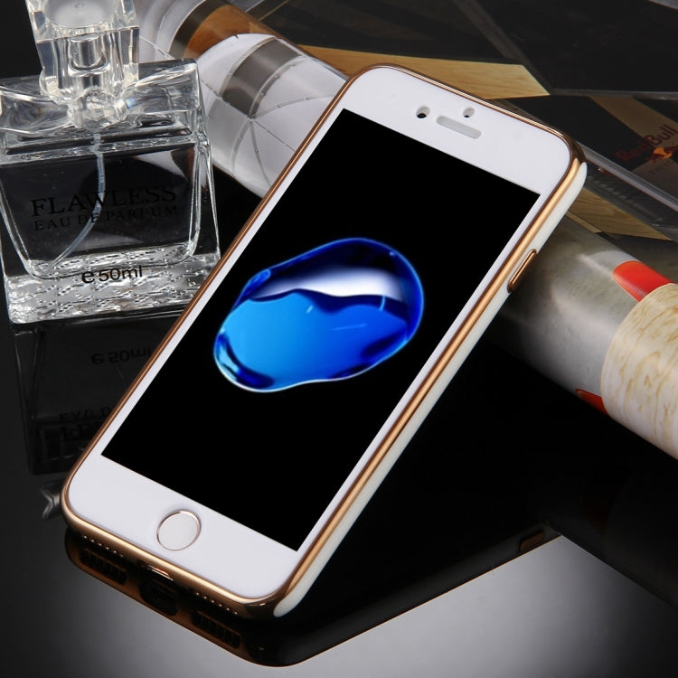 For iPhone 8 Plus & 7 Plus   360 Degree Shockproof Detachable Electroplating TPU + PC Combination Protective Case with White PC Cover