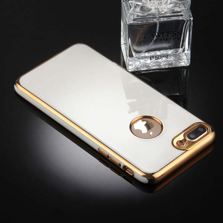 For iPhone 8 Plus & 7 Plus   360 Degree Shockproof Detachable Electroplating TPU + PC Combination Protective Case with White PC Cover