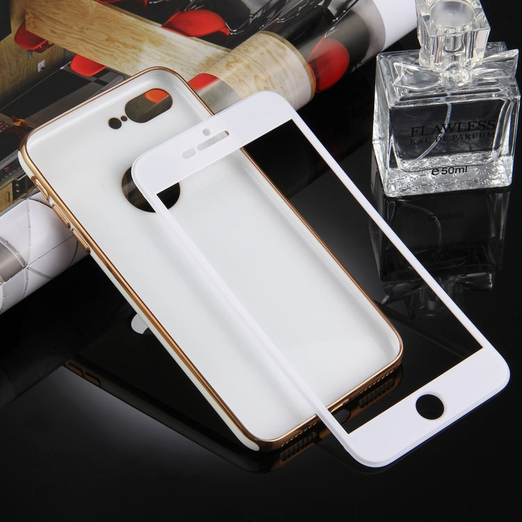 For iPhone 8 Plus & 7 Plus   360 Degree Shockproof Detachable Electroplating TPU + PC Combination Protective Case with White PC Cover