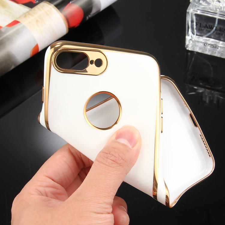 For iPhone 8 Plus & 7 Plus   360 Degree Shockproof Detachable Electroplating TPU + PC Combination Protective Case with White PC Cover