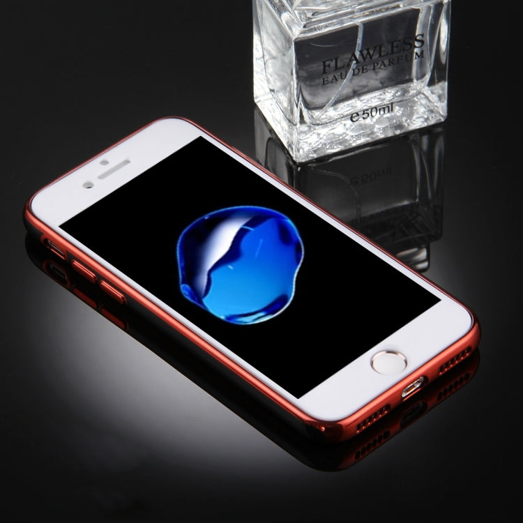 For iPhone 8 Plus & 7 Plus   360 Degree Shockproof Detachable Electroplating TPU + PC Combination Protective Case with White PC Cover