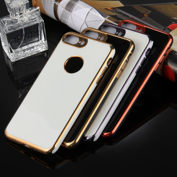 For iPhone 8 Plus & 7 Plus   360 Degree Shockproof Detachable Electroplating TPU + PC Combination Protective Case with White PC Cover