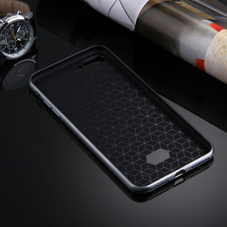 For iPhone 8 Plus & 7 Plus   Artistic Carbon Fibre Texture Soft TPU Protective Case Back Cover