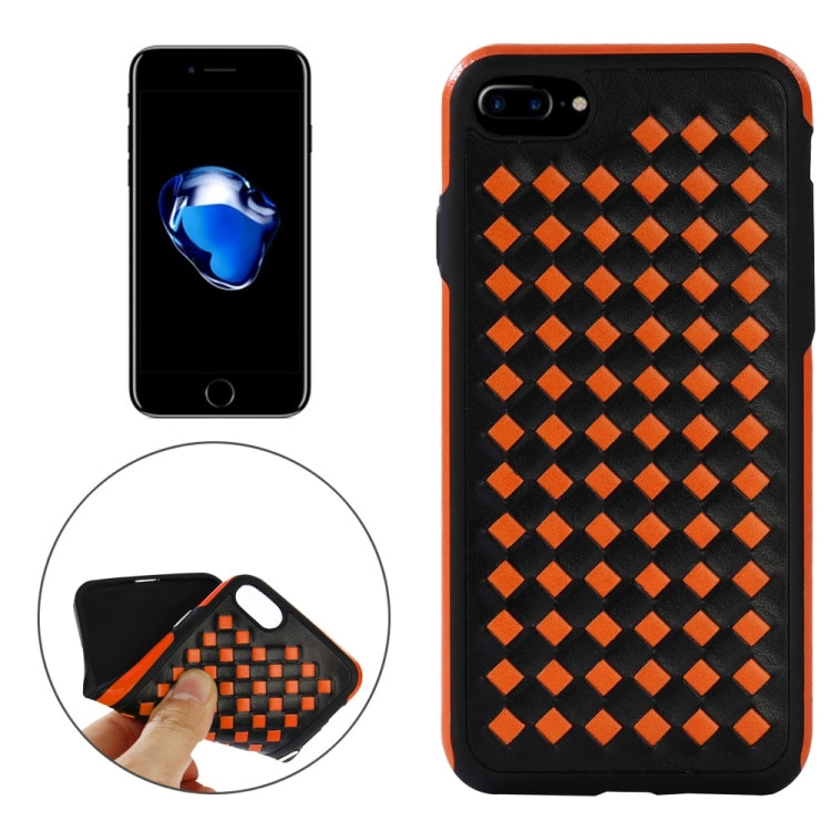 For iPhone 8 Plus & 7 Plus   Diamond Knit Texture TPU Paste Skin Protective Case