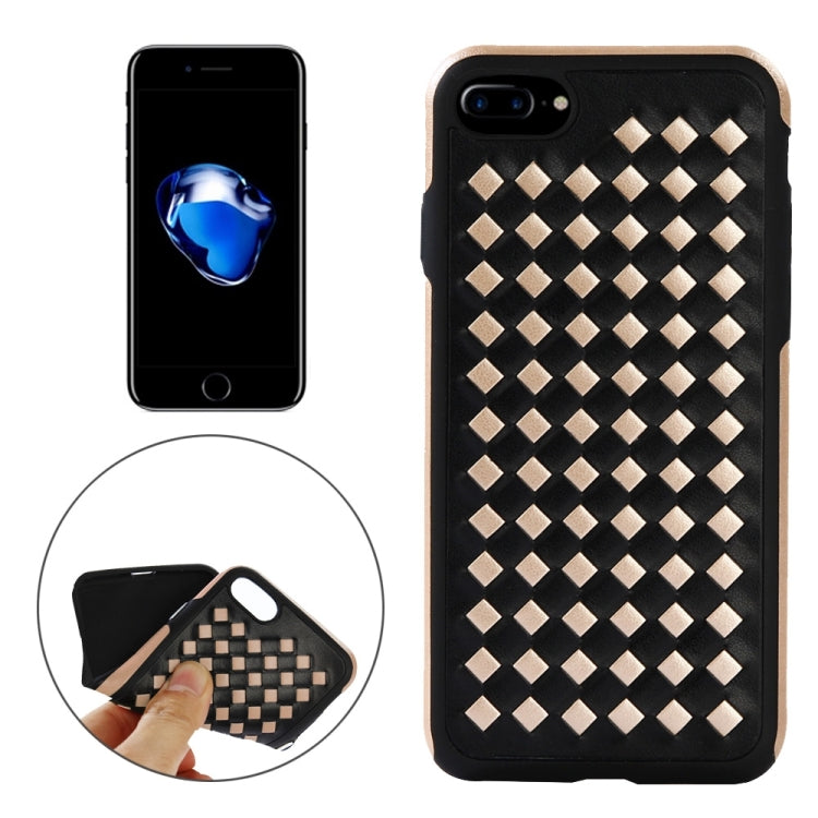For iPhone 8 Plus & 7 Plus   Diamond Knit Texture TPU Paste Skin Protective Case