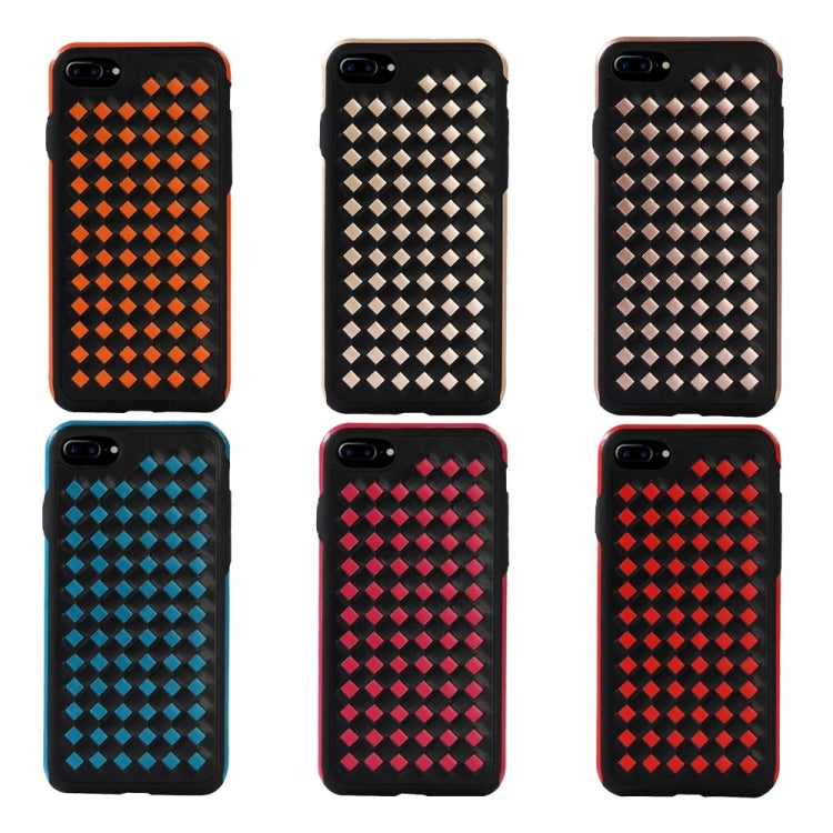 For iPhone 8 Plus & 7 Plus   Diamond Knit Texture TPU Paste Skin Protective Case