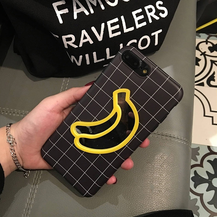 For iPhone 8 Plus & 7 Plus   Banana Mirror Pattern Protective Back Cover Case