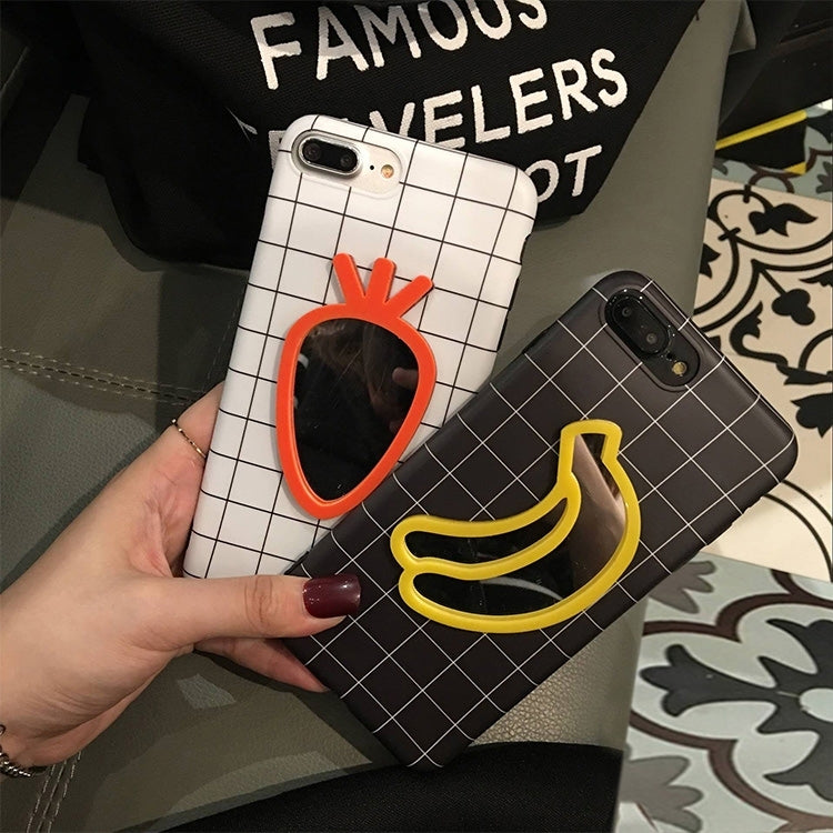 For iPhone 8 Plus & 7 Plus   Banana Mirror Pattern Protective Back Cover Case