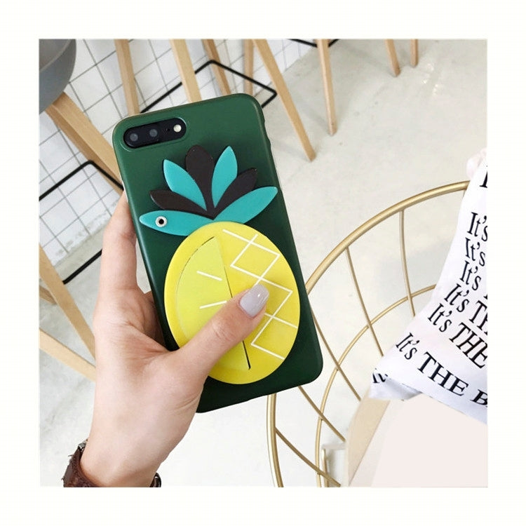 For iPhone 8 Plus & 7 Plus   IMD Workmanship Pineapple Pattern Mirror Protective Back Cover Case(Green)