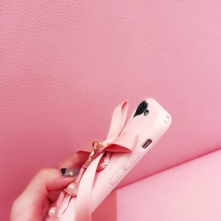 For iPhone 8 Plus & 7 Plus   Bowknot Full Coverage Shockproof Protective Back Cover Case (Pink)