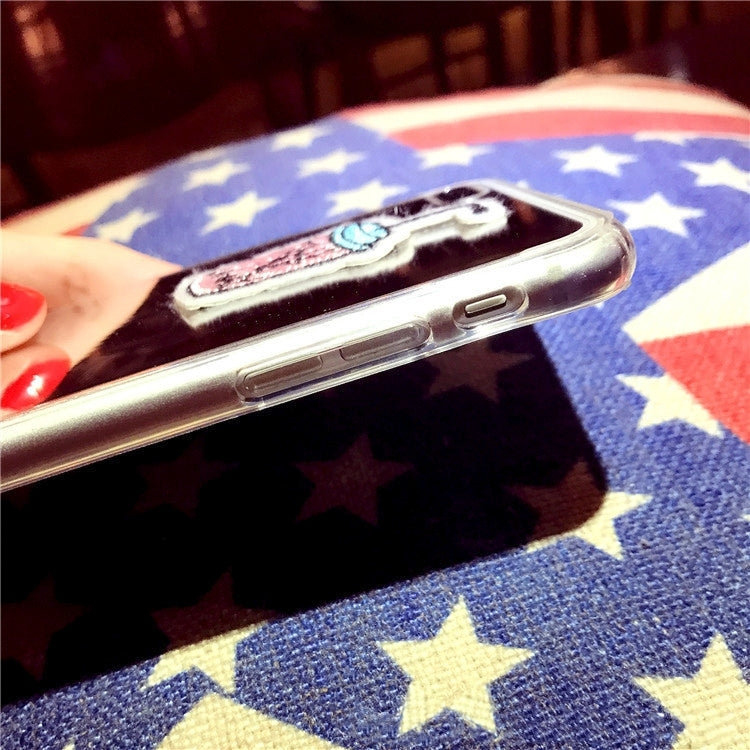 For iPhone 8 Plus & 7 Plus   Mirror Embroidery Drink Bottle Full Coverage Shockproof Protective Back Cover Case