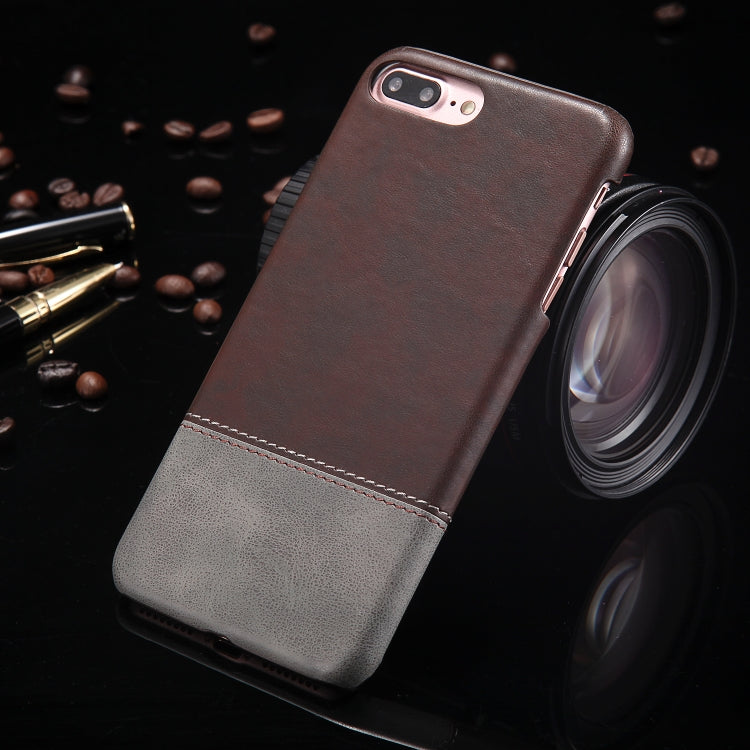 Fashionable Color Matching Bicolourable PC + PU Leather Case for iPhone 8 Plus & 7 Plus