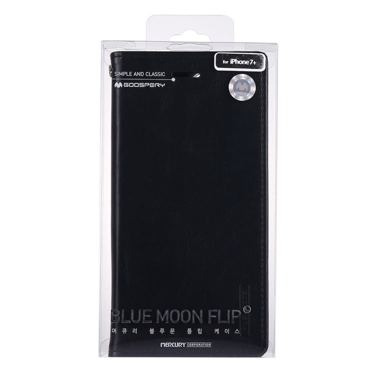 GOOSPERY BLUE MOON for iPhone 8 Plus & 7 Plus   Crazy Horse Texture Horizontal Flip Leather Case with Card Slots & Wallet & Holder
