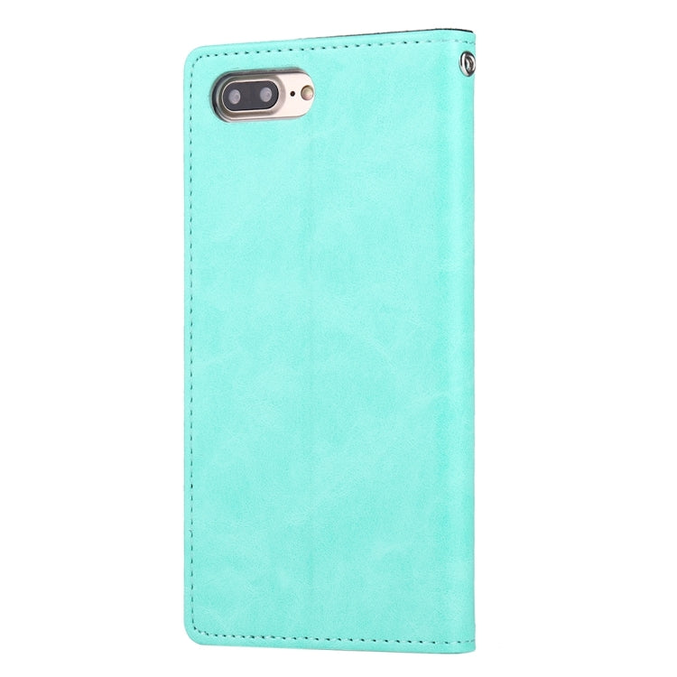 GOOSPERY BLUE MOON for iPhone 8 Plus & 7 Plus   Crazy Horse Texture Horizontal Flip Leather Case with Card Slots & Wallet & Holder