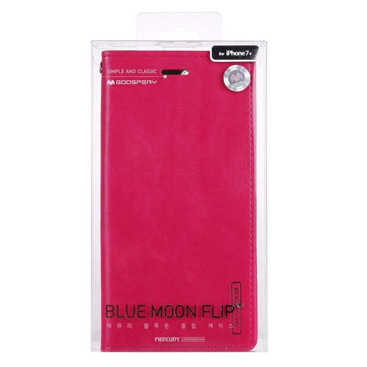 GOOSPERY BLUE MOON for iPhone 8 Plus & 7 Plus   Crazy Horse Texture Horizontal Flip Leather Case with Card Slots & Wallet & Holder