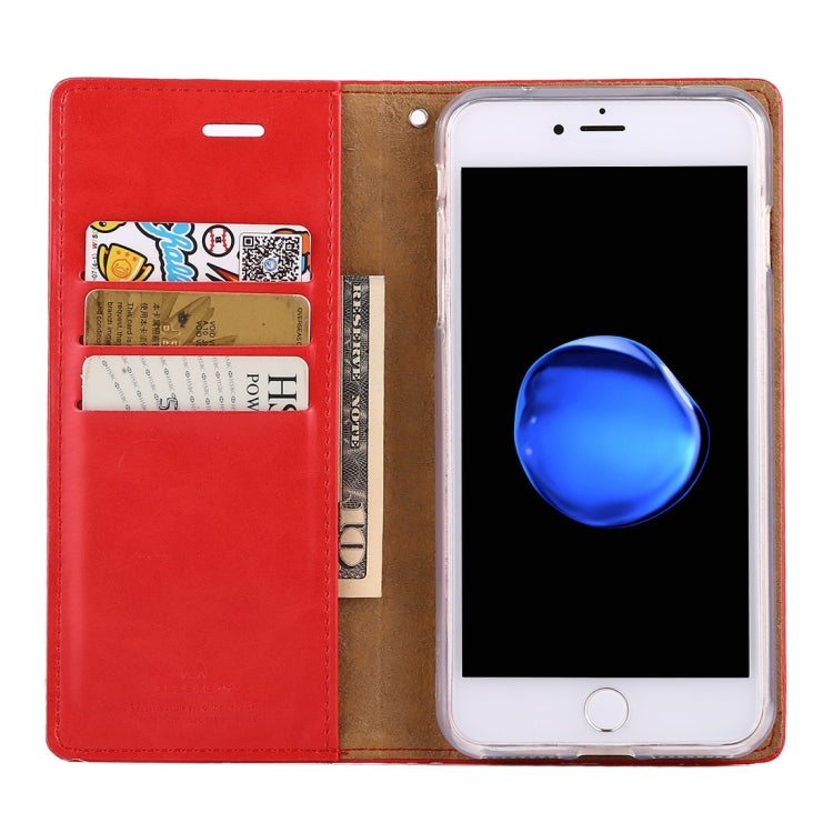 GOOSPERY BLUE MOON for iPhone 8 Plus & 7 Plus   Crazy Horse Texture Horizontal Flip Leather Case with Card Slots & Wallet & Holder