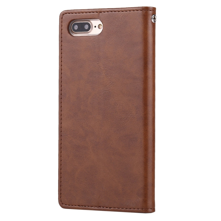 GOOSPERY BLUE MOON for iPhone 8 Plus & 7 Plus   Crazy Horse Texture Horizontal Flip Leather Case with Card Slots & Wallet & Holder