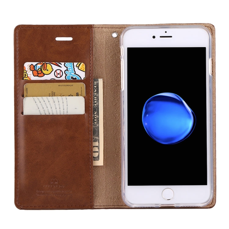 GOOSPERY BLUE MOON for iPhone 8 Plus & 7 Plus   Crazy Horse Texture Horizontal Flip Leather Case with Card Slots & Wallet & Holder