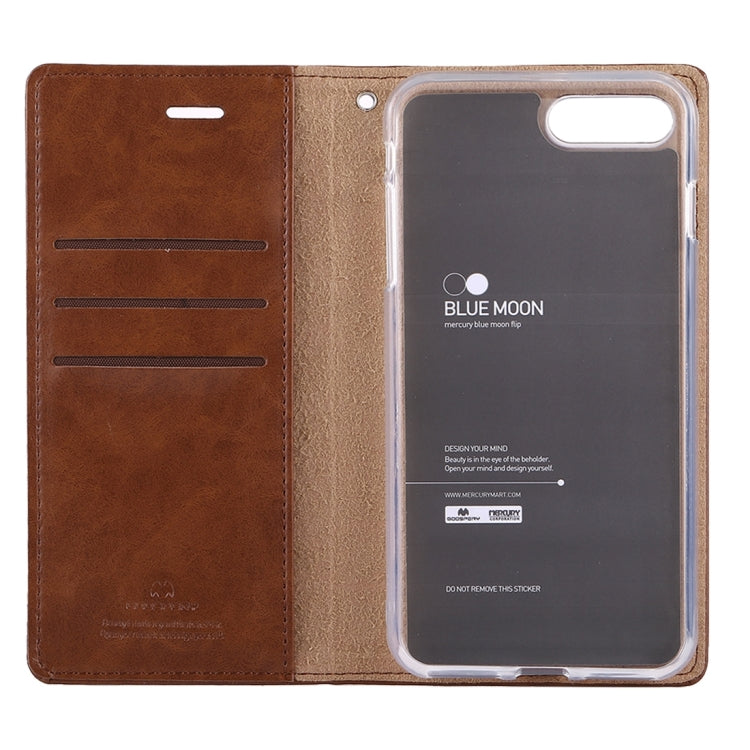 GOOSPERY BLUE MOON for iPhone 8 Plus & 7 Plus   Crazy Horse Texture Horizontal Flip Leather Case with Card Slots & Wallet & Holder