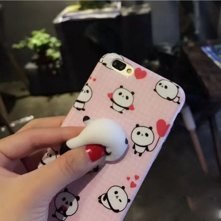 For iPhone 8 Plus & 7 Plus   3D Lovely Panda Pattern Squeeze Relief IMD Workmanship Squishy Dropproof Protective Back Cover Case