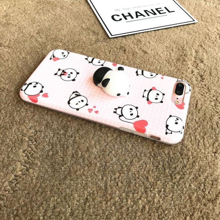 For iPhone 8 Plus & 7 Plus   3D Lovely Panda Pattern Squeeze Relief IMD Workmanship Squishy Dropproof Protective Back Cover Case