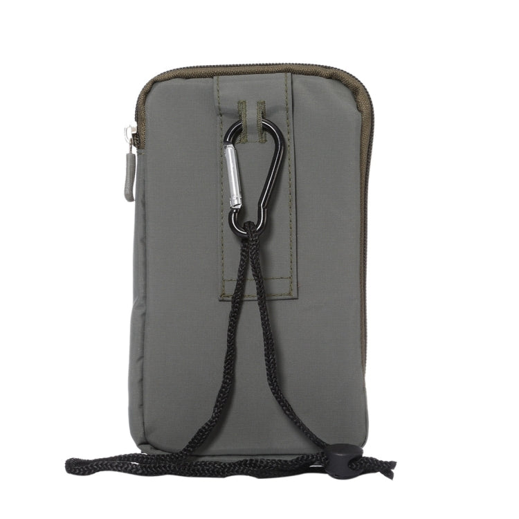 6.4 inch Multifunctional Rectangular Pattern Canvas Sports Storage Waist Packs / Phone Cases / Hiking Bag / Camping Bag with Hanging Hook for iPhone 6S Plus / 7 Plus / Galaxy S7 Edge / Galaxy Note 8(Army Green)