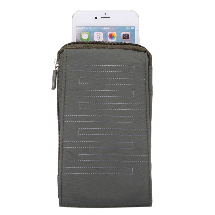 6.4 inch Multifunctional Rectangular Pattern Canvas Sports Storage Waist Packs / Phone Cases / Hiking Bag / Camping Bag with Hanging Hook for iPhone 6S Plus / 7 Plus / Galaxy S7 Edge / Galaxy Note 8(Army Green)