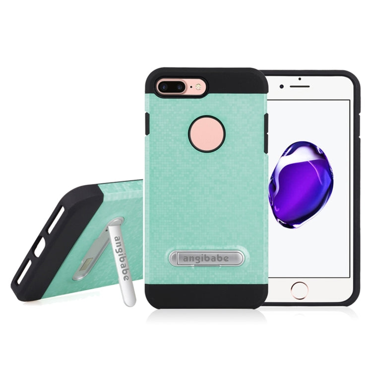 for iPhone 8 Plus & 7 Plus   Color Lattice Texture TPU + PC Protective Case with Holder