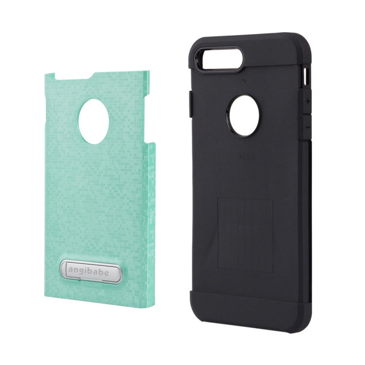 for iPhone 8 Plus & 7 Plus   Color Lattice Texture TPU + PC Protective Case with Holder