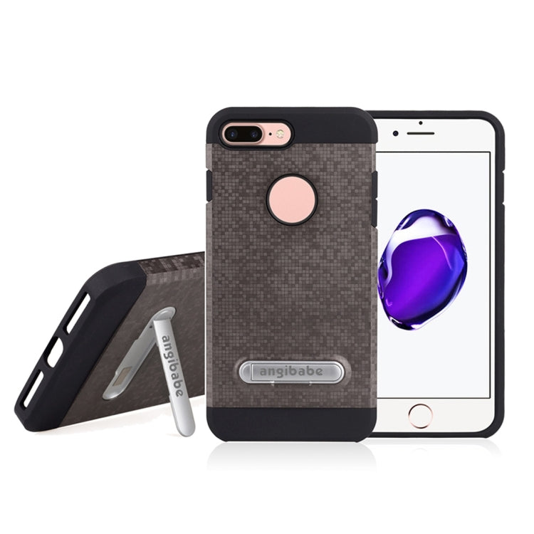 for iPhone 8 Plus & 7 Plus   Color Lattice Texture TPU + PC Protective Case with Holder