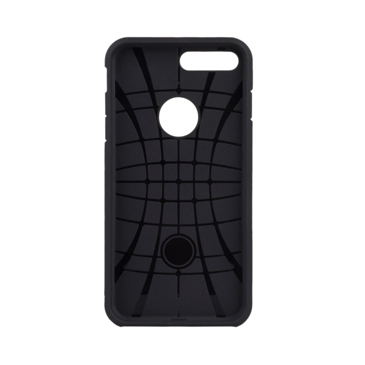 for iPhone 8 Plus & 7 Plus   Color Lattice Texture TPU + PC Protective Case with Holder