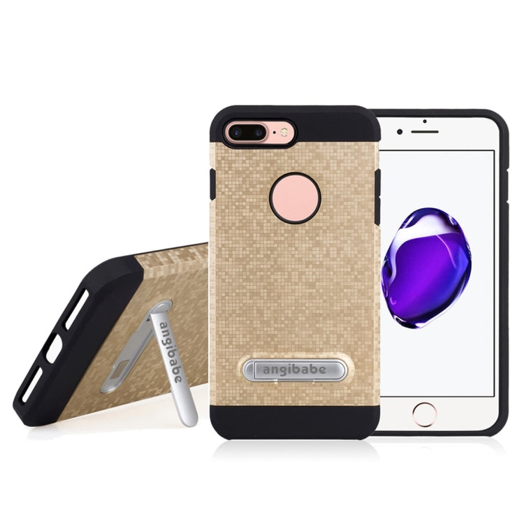 for iPhone 8 Plus & 7 Plus   Color Lattice Texture TPU + PC Protective Case with Holder