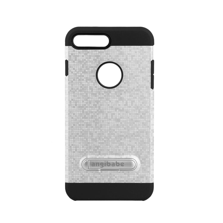 for iPhone 8 Plus & 7 Plus   Color Lattice Texture TPU + PC Protective Case with Holder