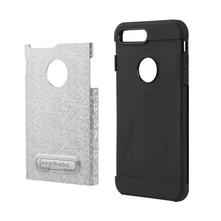 for iPhone 8 Plus & 7 Plus   Color Lattice Texture TPU + PC Protective Case with Holder
