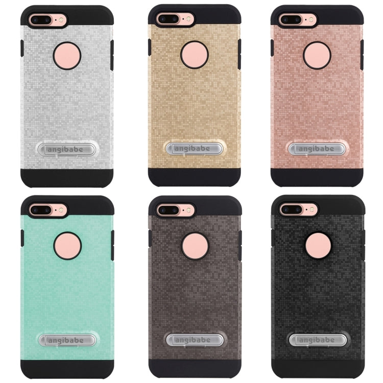for iPhone 8 Plus & 7 Plus   Color Lattice Texture TPU + PC Protective Case with Holder