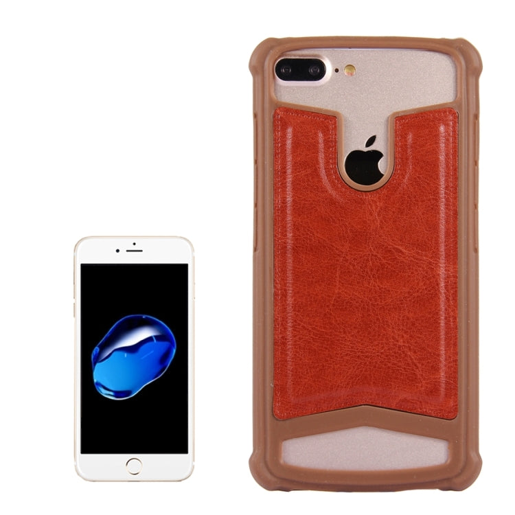 Universal Crazy Horse Texture PU Leather + Silicone Protective Case for iPhone 8 Plus & 7 Plus  , iPhone 6 Plus & 6s Plus, Galaxy S7 Edge / A710, Sony, Huawei, Meizu, Lenovo and other 5.2-5.5 inch Smartphones