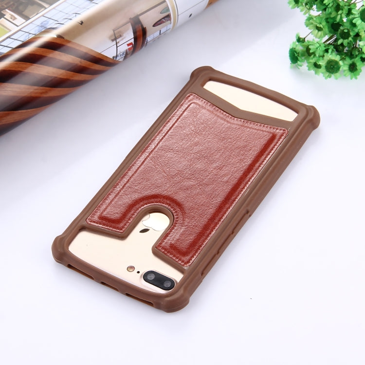 Universal Crazy Horse Texture PU Leather + Silicone Protective Case for iPhone 8 Plus & 7 Plus  , iPhone 6 Plus & 6s Plus, Galaxy S7 Edge / A710, Sony, Huawei, Meizu, Lenovo and other 5.2-5.5 inch Smartphones