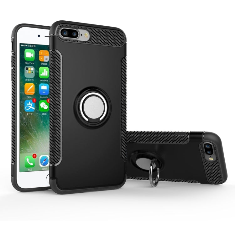 For iPhone 8 Plus & 7 Plus   Magnetic 360 Degree Rotation Ring Armor Protective Case