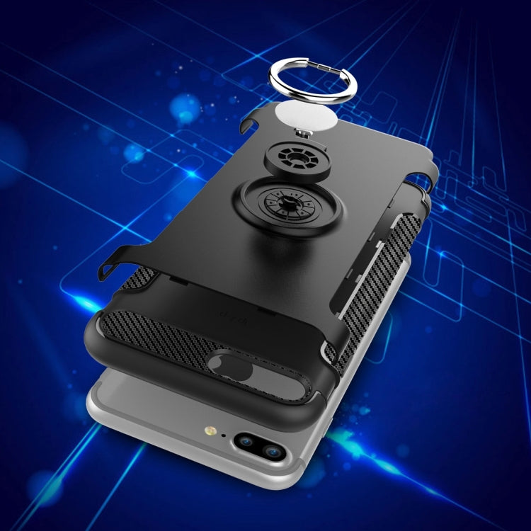 For iPhone 8 Plus & 7 Plus   Magnetic 360 Degree Rotation Ring Armor Protective Case