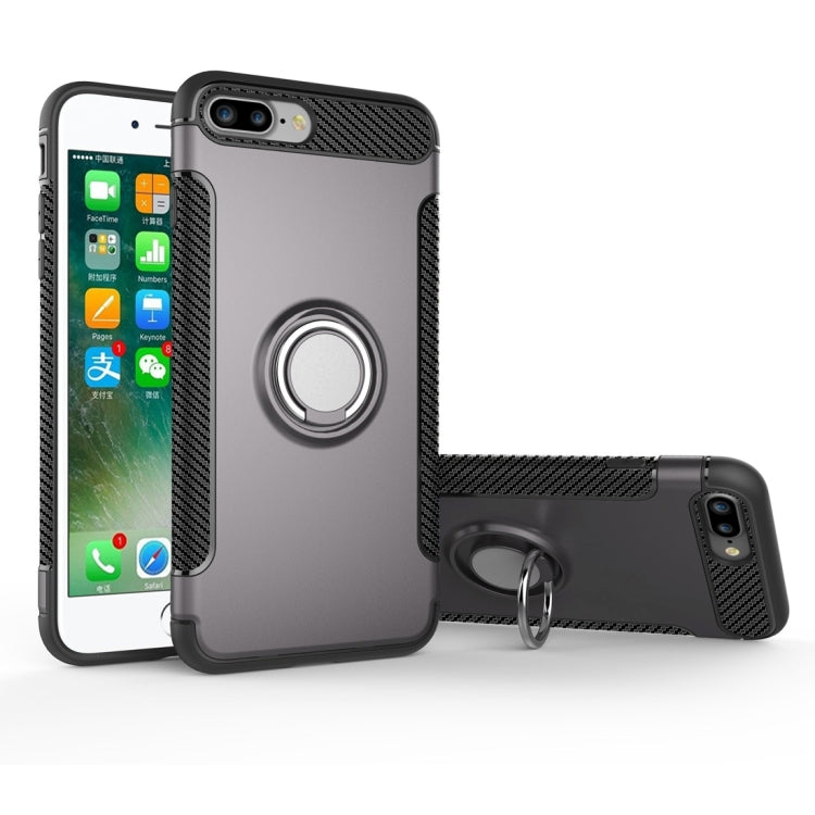 For iPhone 8 Plus & 7 Plus   Magnetic 360 Degree Rotation Ring Armor Protective Case